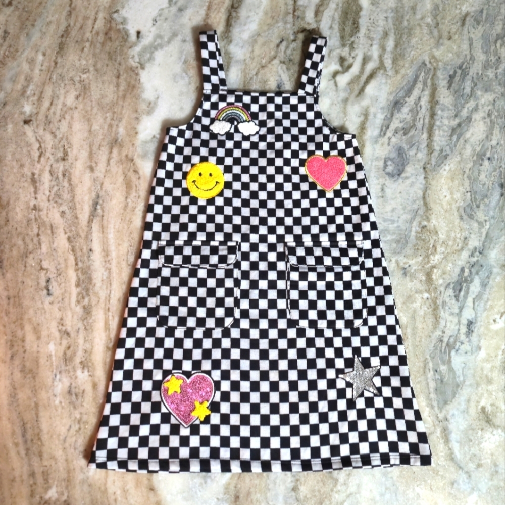 Derek Heart Black and White Checkered Dress Childs Sz 10 NWOT